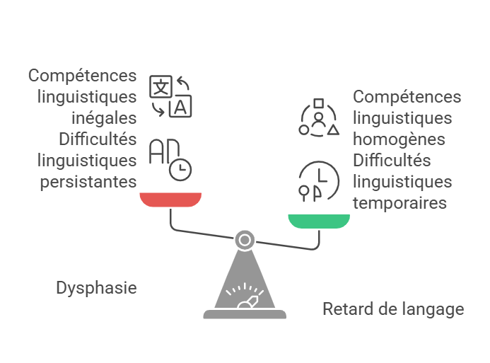Différence entre dysphasie et retard de langage
