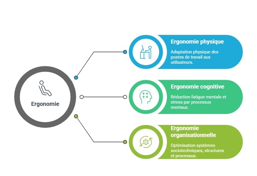 La différence entre ergonomie physique, cognitive et organisationnelle