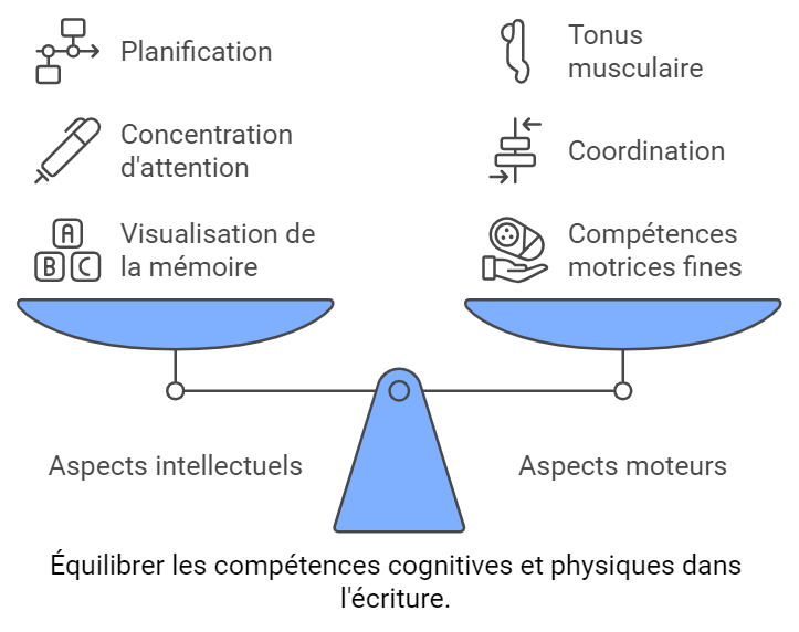 Principes de la graphomotricité sur le plan intellectuel et moteur