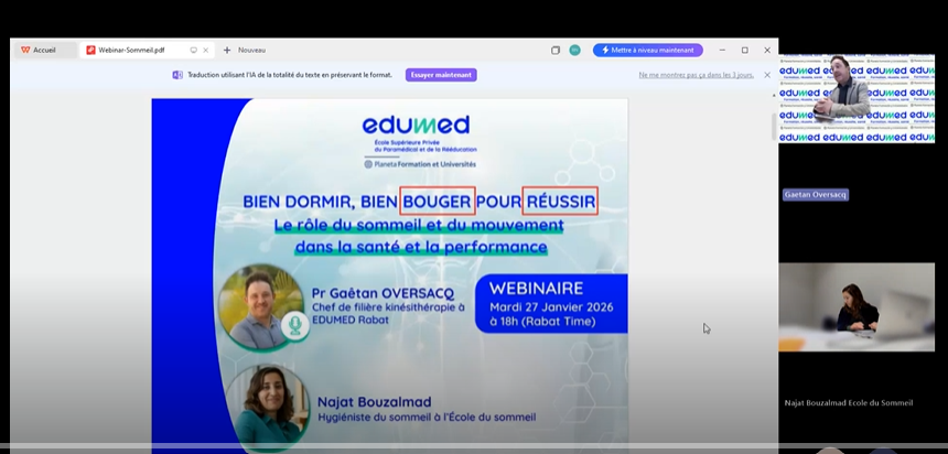 Bien dormir, bien bouger pour réussir : retour sur le webinaire EDUMED